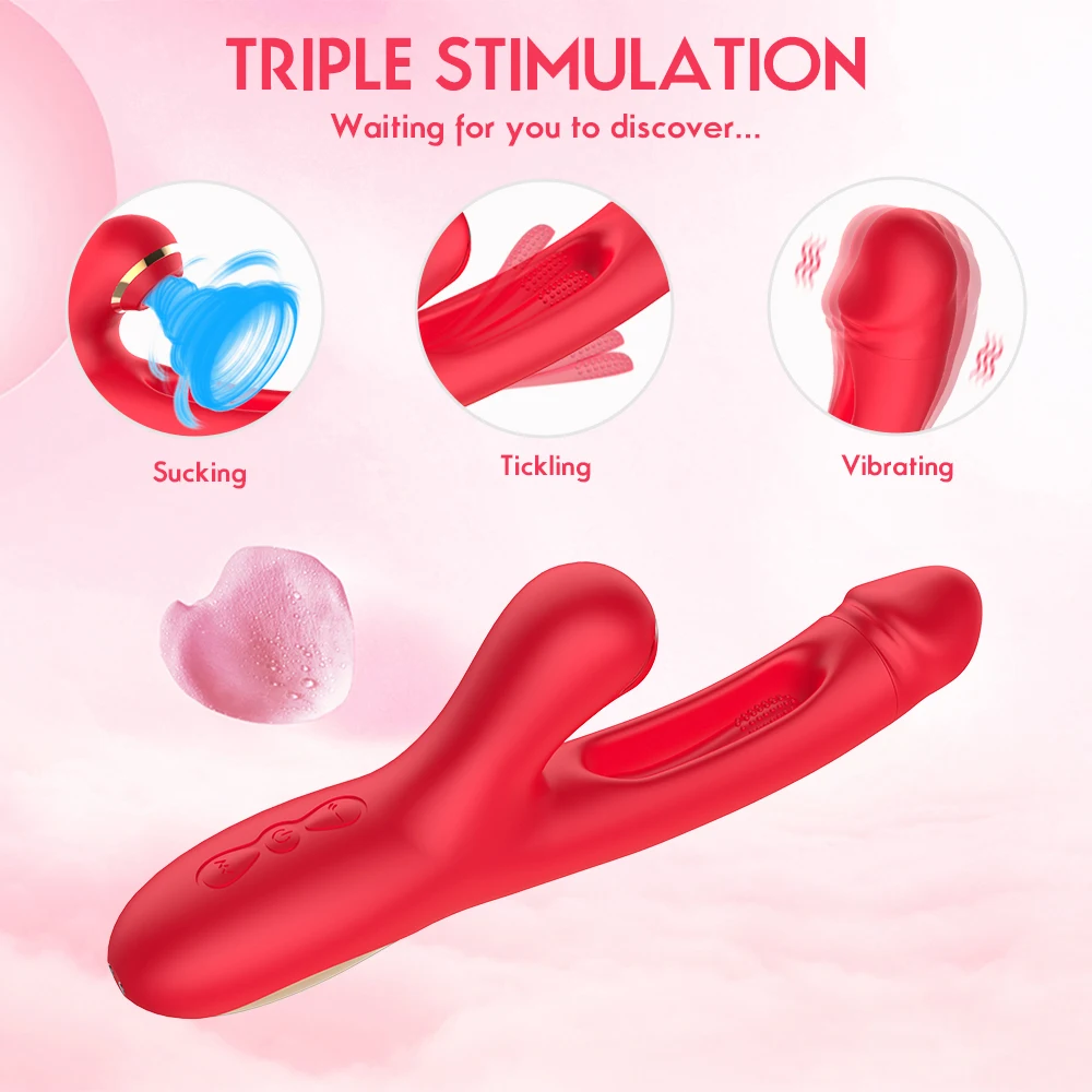 LICKLIP Finger Patting Vibrator Powerful Clitoral Sucking G Spot Anal Vaginal Stimulator Dildo Vibrator Female Masturbator