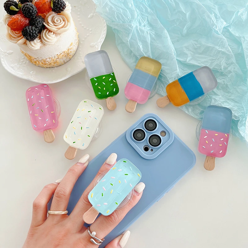 Korean Cute 3D Popsicle Griptok Bracket For iPhone Samsung Simulation Food Universal Phone Accessories Phone Holder Grip Tok