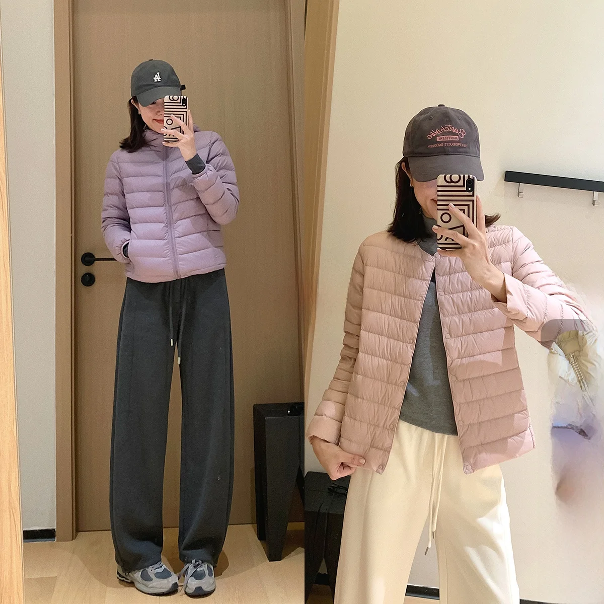 

Легкая женская зимняя куртка-пуховик белого цвета с капюшоном, на молнии, теплая, с наполнителем из пуха, прямого кроя, с длинными рукавами