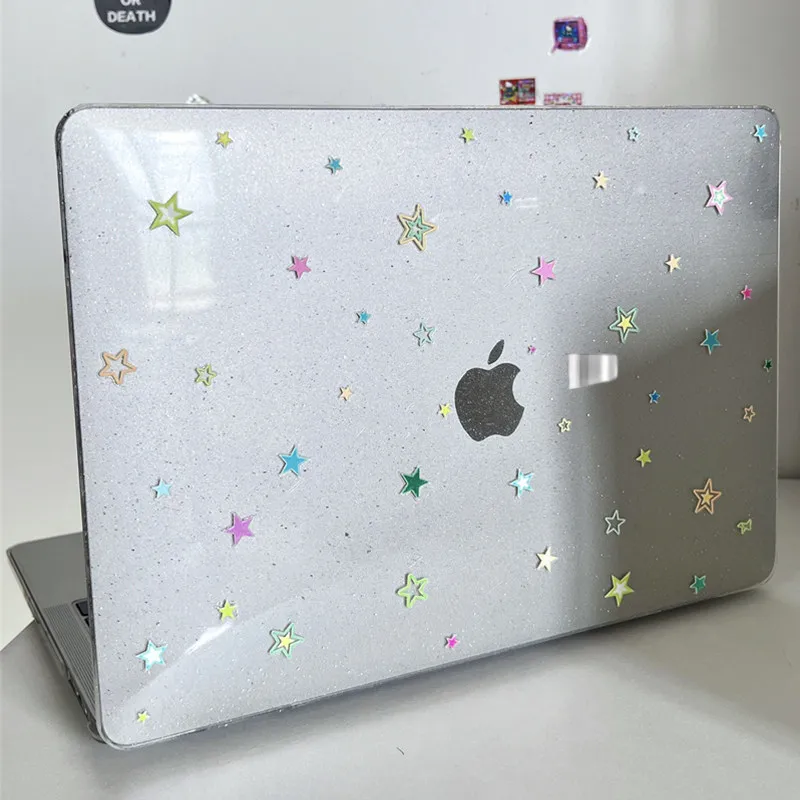 Full Screen Colorful Star Glitter Laptop Case For Macbook Air 13.6 M4 NEO 15 M3 Hard Cover For Mac Book Pro 13 M1M2 14 M4 M5 16