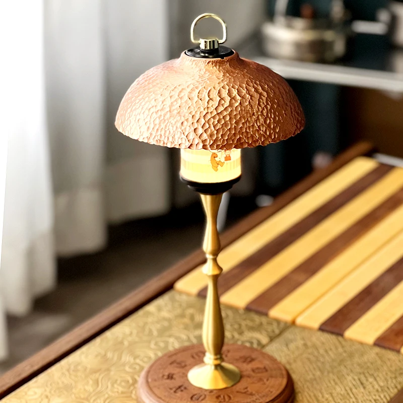 

Hand-Hammered Camping Lamp Shade - Brass/Copper Vintage Light Cover (13.5cm) for Outdoor Ambiance