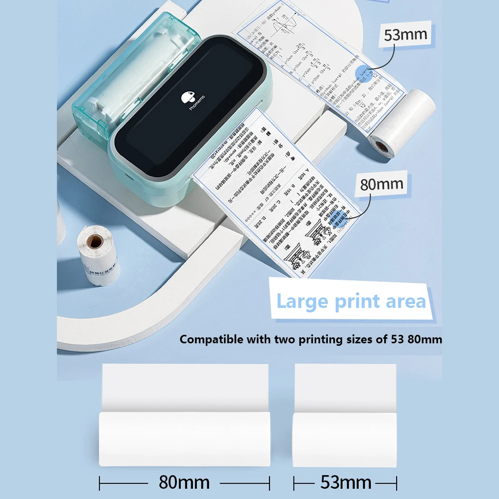 サーマルラベルプリンター,Phomemo-M03 dpi,ポータブル,Bluetooth,ワイヤレス,写真用,53mm, 80mm紙のサポート,学校,家庭,オフィス用