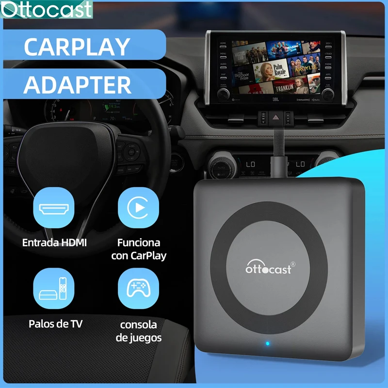 OTTOCAST Car TV Mate Wired to Wireless CarPlay Android Auto  Adapter HDMI Multimedia Video Converter for Fire TV Sticks Game Box