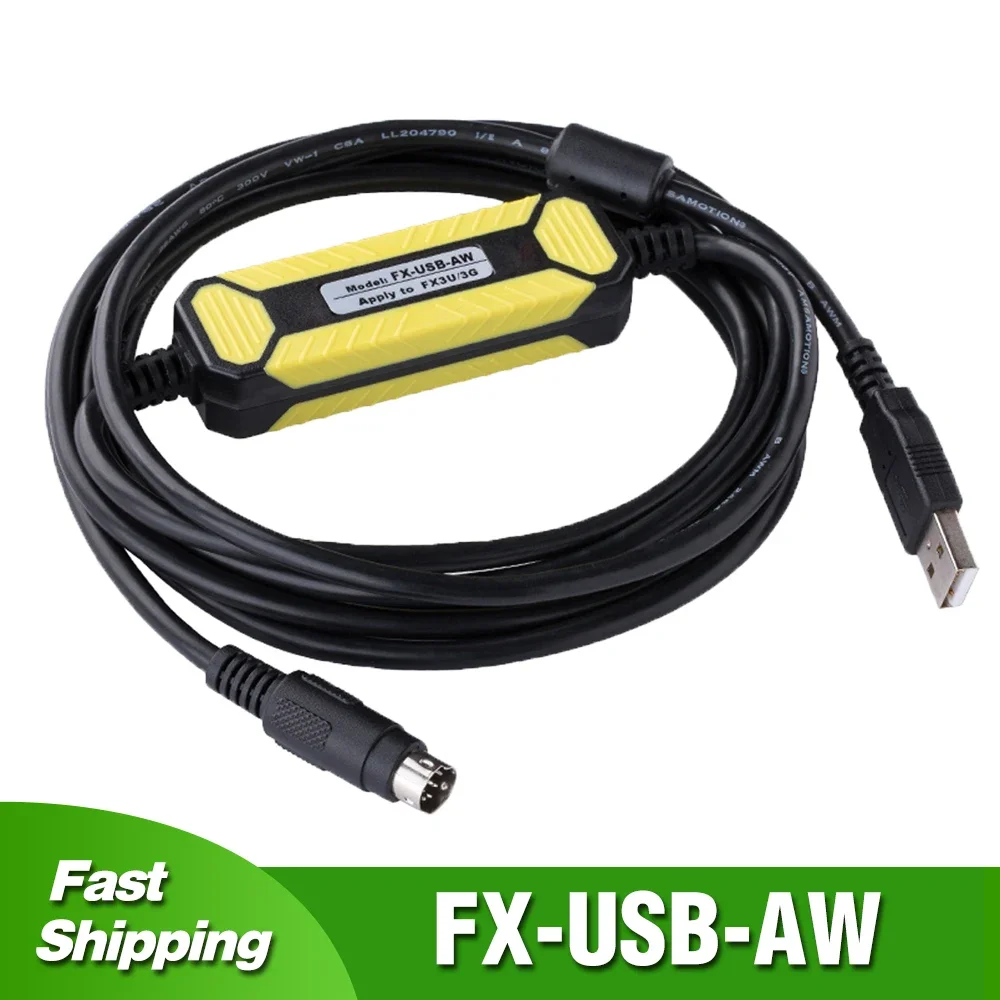 FX-USB-AW For Mitsubishi MELSEC FX Series PLC Programming Cable USB To RS422 Adapter Data Download Line