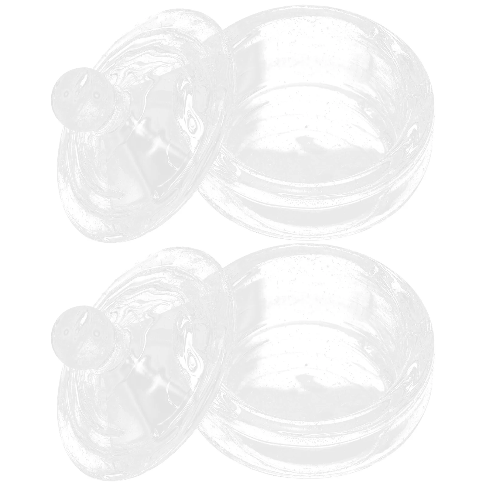 2個入り クリスタルガラス ネイルディッシュボウル アクリルネイル用 丸型 マニキュアツールカップ 軽量 ポータブル ダッペンディッシュ 蓋付き パウダーミックス用