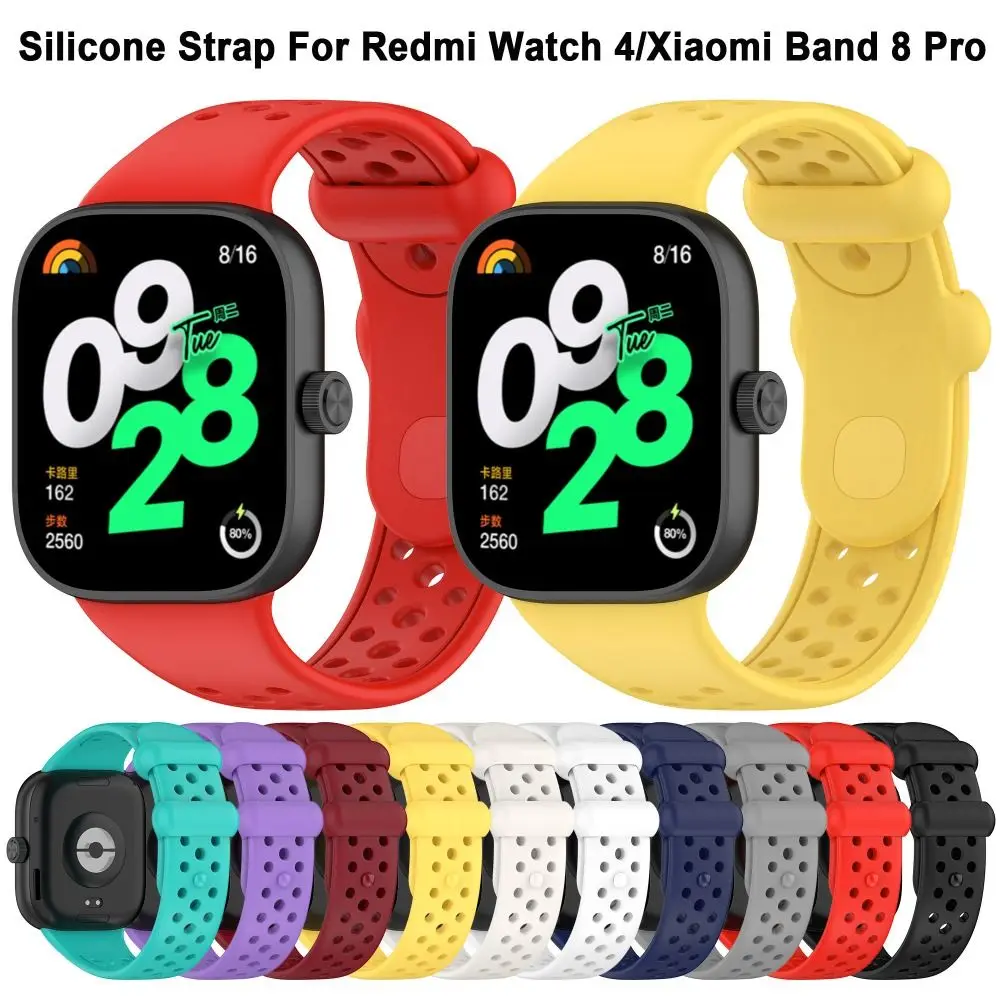 スマートウォッチ用の交換用シリコンストラップ,通気性のあるブレスレット,アクセサリー,redmi watch 4,xiaomi band 8 pro