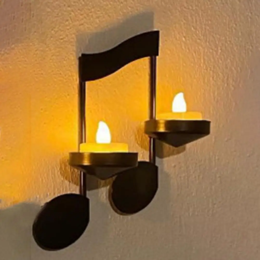 

Decorative Candle Holder Handcrafted Music Note Wall Sconce Elegant Metal Candle Holder with Fine Workmanship Rust-resistant