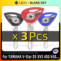 3Pcs Motorcycle Blank Key Replace Uncut Keys For YAMAHA Dragstar V-Star DS400 DS650 XVS400 XVS650 XV1900 XVS1300 XVS950 XV1700