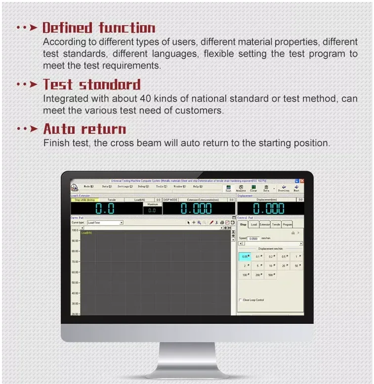 Single Space 1000kn Strain/stress Universal Tensile Testing Machine With Flat Push Special Test Fixture