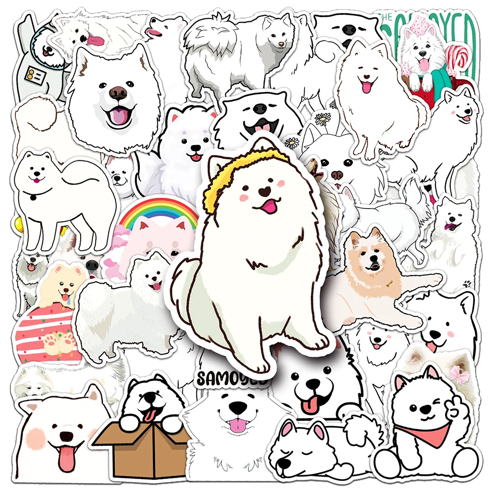 10/30/50 sztuk Kawaii pies Samoyed Graffiti naklejki DIY Laptop księga gości walizka pamiętnik naklejka dekoracyjna na telefon naklejki zabawki dla dzieci