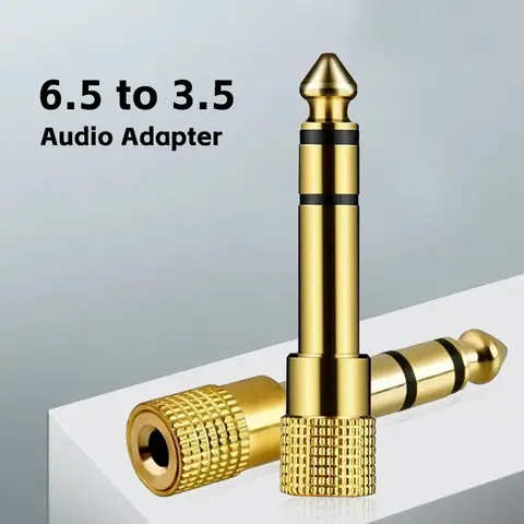 liulz Jack 6.5 6.35mm Male Plug to 3.5mm Female Connector Gold Plating Headphone Microphone AUX Audio Plug