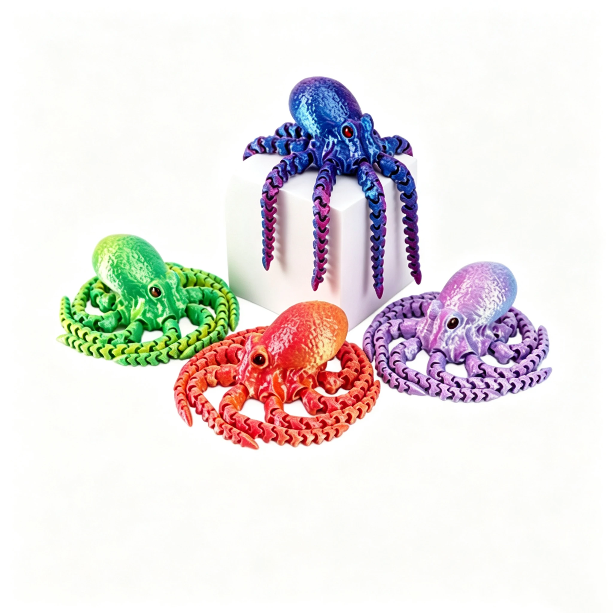 22cm 3D Printed Octopus Adjustable Joint Home Decor Office Decoration Marine Animals Birthday Festival Gift