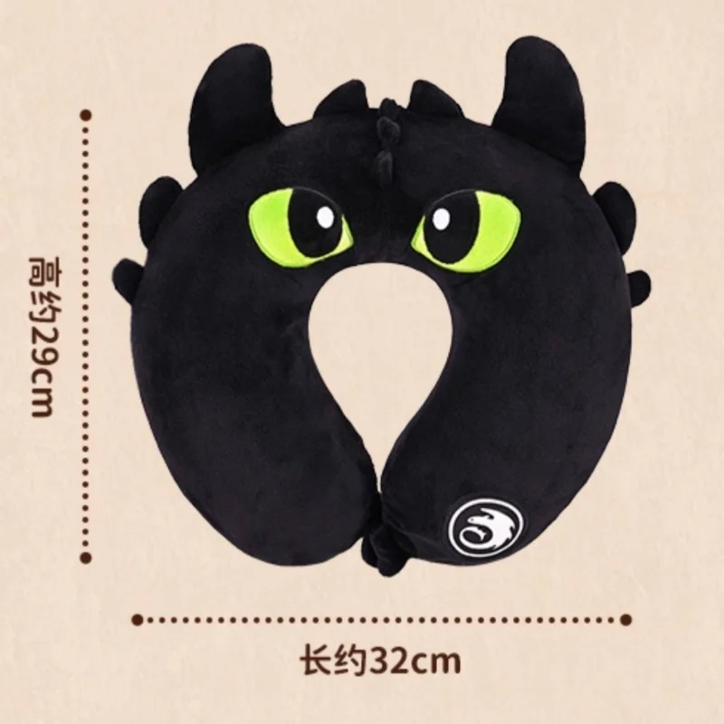 

Universal Studios Toothless Plush Neck Pillow: Soft Black Night Fury Travel Support for Napping & Office - Cool Gift