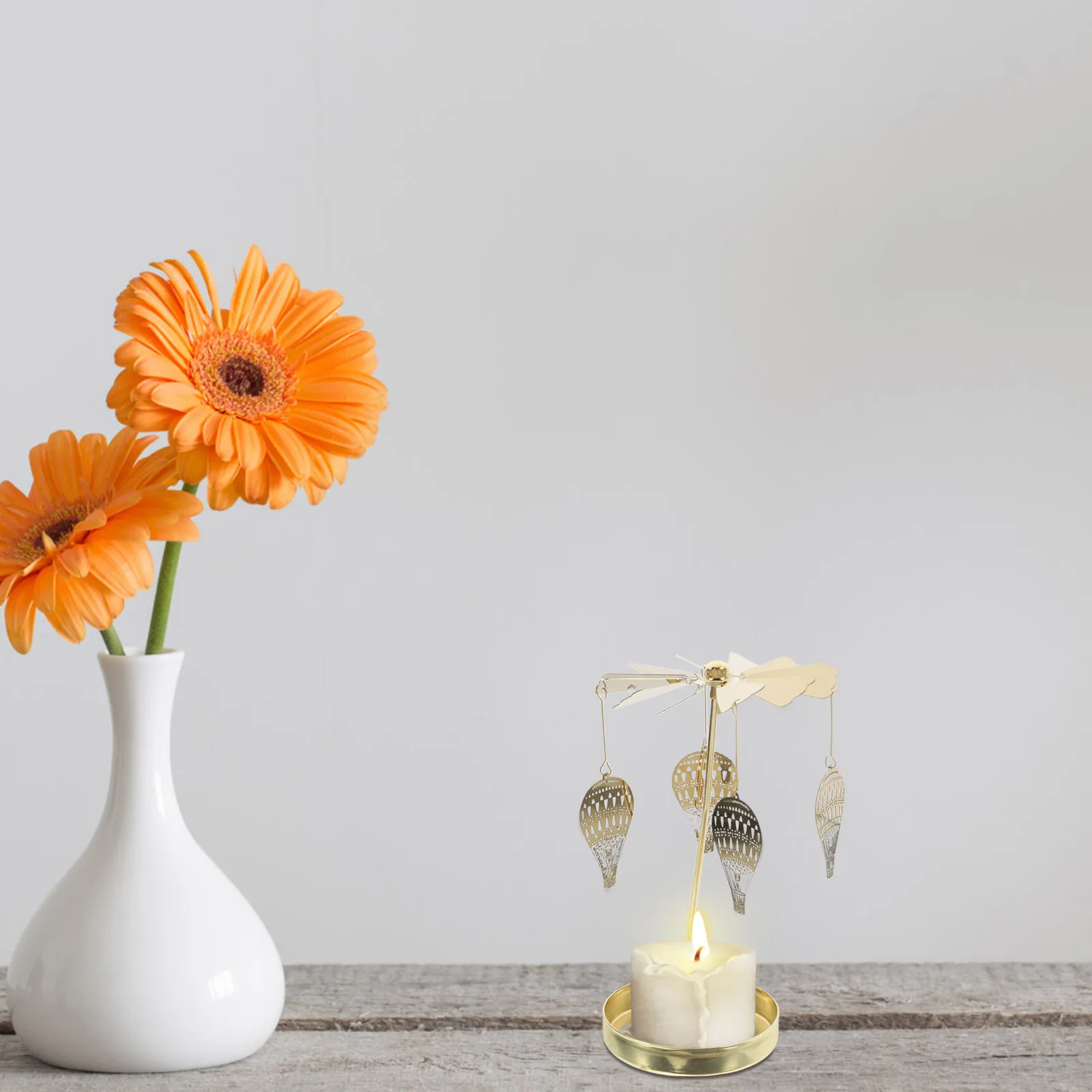 

Rotating Holder Stainless Steel Silent For Romantic Dinner Wedding Party Home Decor Tea Light Holder