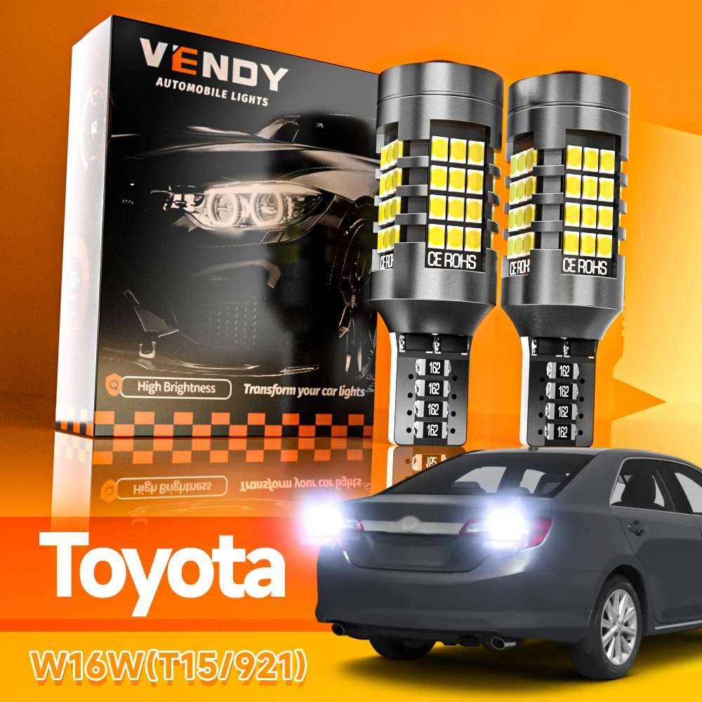 

2 шт. светодиодный фонарь заднего хода W16W T15 921 для Toyota Camry 4Runner Avalon Tundra Sienna Sequoia Yaris C-HR 86 Corolla RAV4