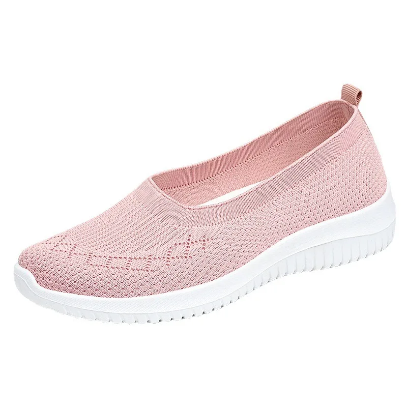 Women Mesh Flat Shoes Autumn New Fashion Soft Sole Large Size 40 Casual Mesh Sports Breathable Vulcanized Women Low Heels