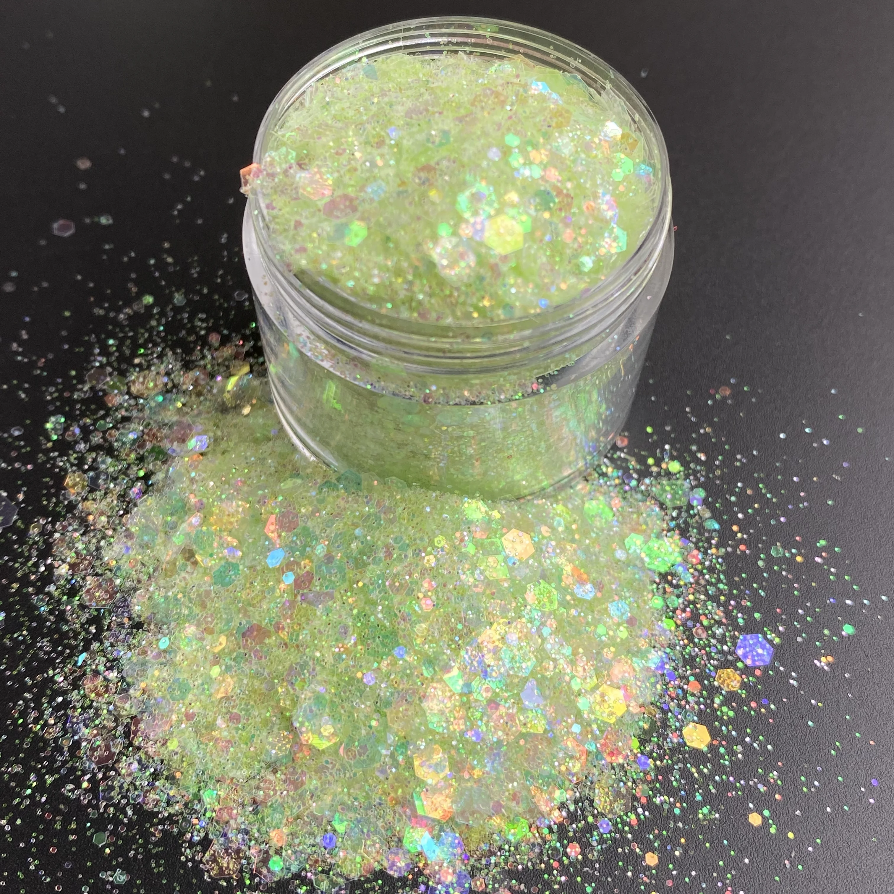 15G/Jar Hot Sale Lente Pastel Kleur Iriserende Suiker Chunky Hars Glitter Pailletten Voor Nagels Tuimelaars