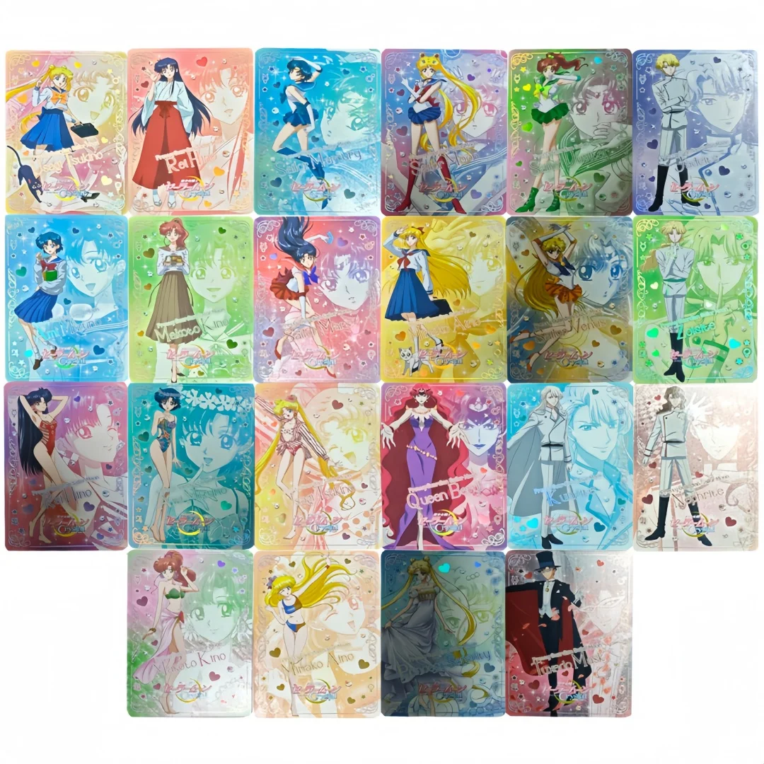 

22pcs ACG Goddess Sailor Moon Crystal Series Diy Tsukino Usagi Folding Flash Card Mizuno Ami Kino Makoto Game Collection Card