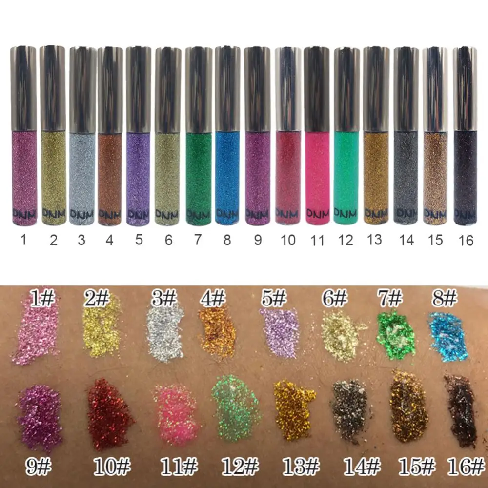 Não borrão líquido delineador à prova ddnágua brilho cosmético dnm 5ml sparkly duradouro cosmético