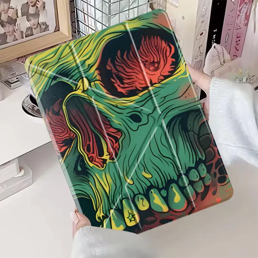 Cartoon Skull Tablet Case For iPad Pro 11th 10th 9th 8th 7th 12.9inch Mini 6 7 Pro 2025 Air 4 5 M3 M2 M4 11inch Holder Cover