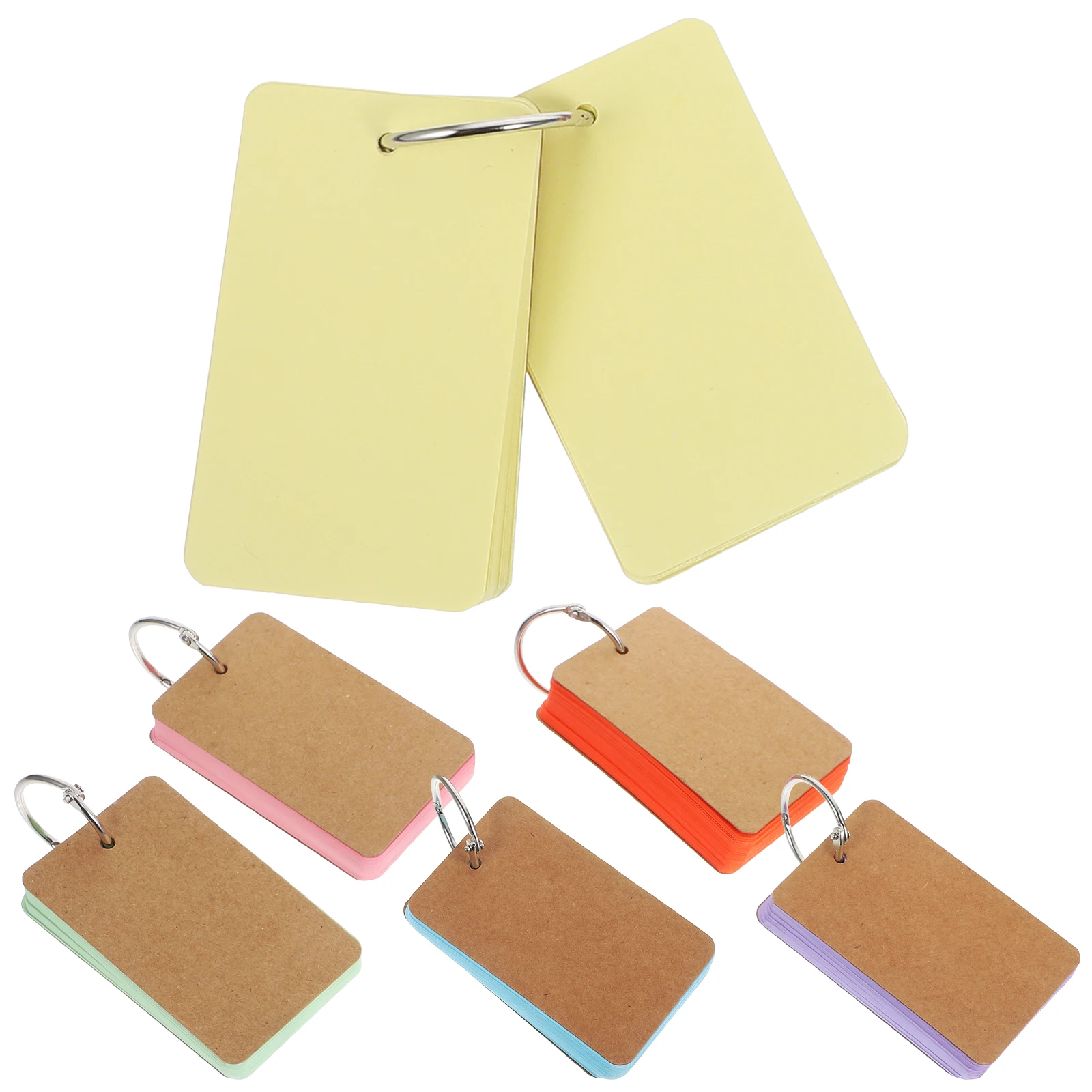 

6 Books Blank Card Office Index Cards Flash Iron Learning Flashcards for Studying