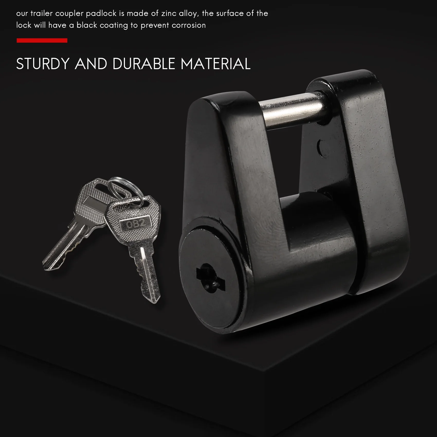 A20K-2 Set Trailer Hitch Coupler Lock Trailer Coupler Padlock 1/4 Inch Hitch Pin 3/4 Coupler Span For Truck Trailer RV Boat