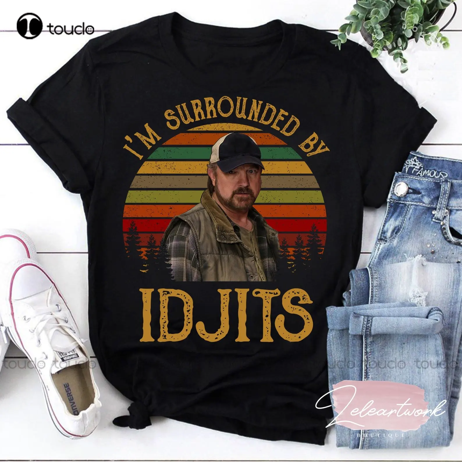 I’M Surrounded By Idjits Vintage T-Shirt, Supernatural Winchesters Shirt, Winchester Brothers Shirt, Idjits Custom Gift Xs-5Xl