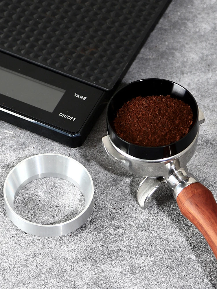 1 Stuks Zilver Zwart Koffie Doseerring Magnetische Espresso Intelligente Trechter 51 Mm 53 Mm 54 Mm 58 Mm voor Filterhouder Barista Gereedschap - afbeelding 2