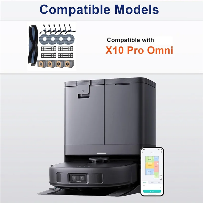 Para eufy x10 pro omni robô aspirador de pó escova lateral principal filtro hepa mop pano sacos pó substituição peças reposição-A58E