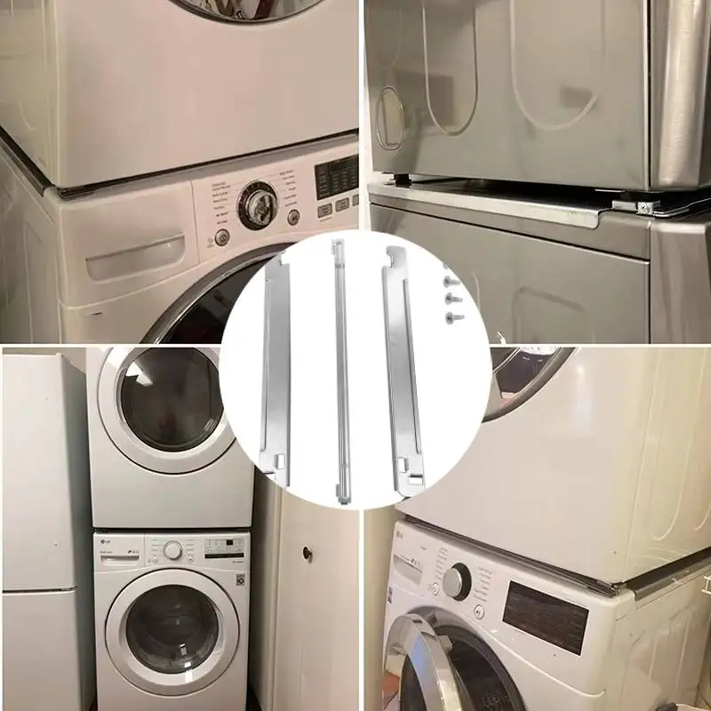FSLH Laundry Stacking Kit Chrome Steel Fit For Washers And Dryers Replacement Parts