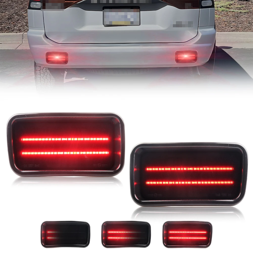 2Pcs For 1999 2000 2001 2002 2003 2004 Mitsubishi Montero Sport Rear Brake Light Tail Light Reflector Turn Signal Light W/LED