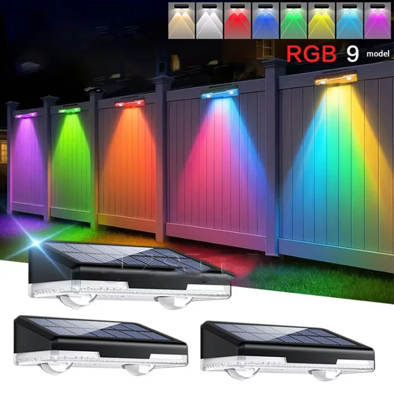 Solar-Powered Waterproof Wall Light for Auto On Off Night Sensor IP65 Rated Creates Ambient Wash Lighting for Outdoor Decor