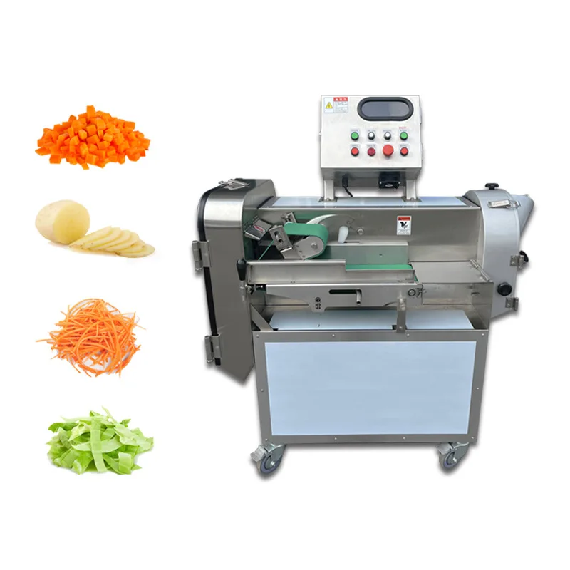 Large double-head commercial automatic fruit and vegetable slicing and dicing machine