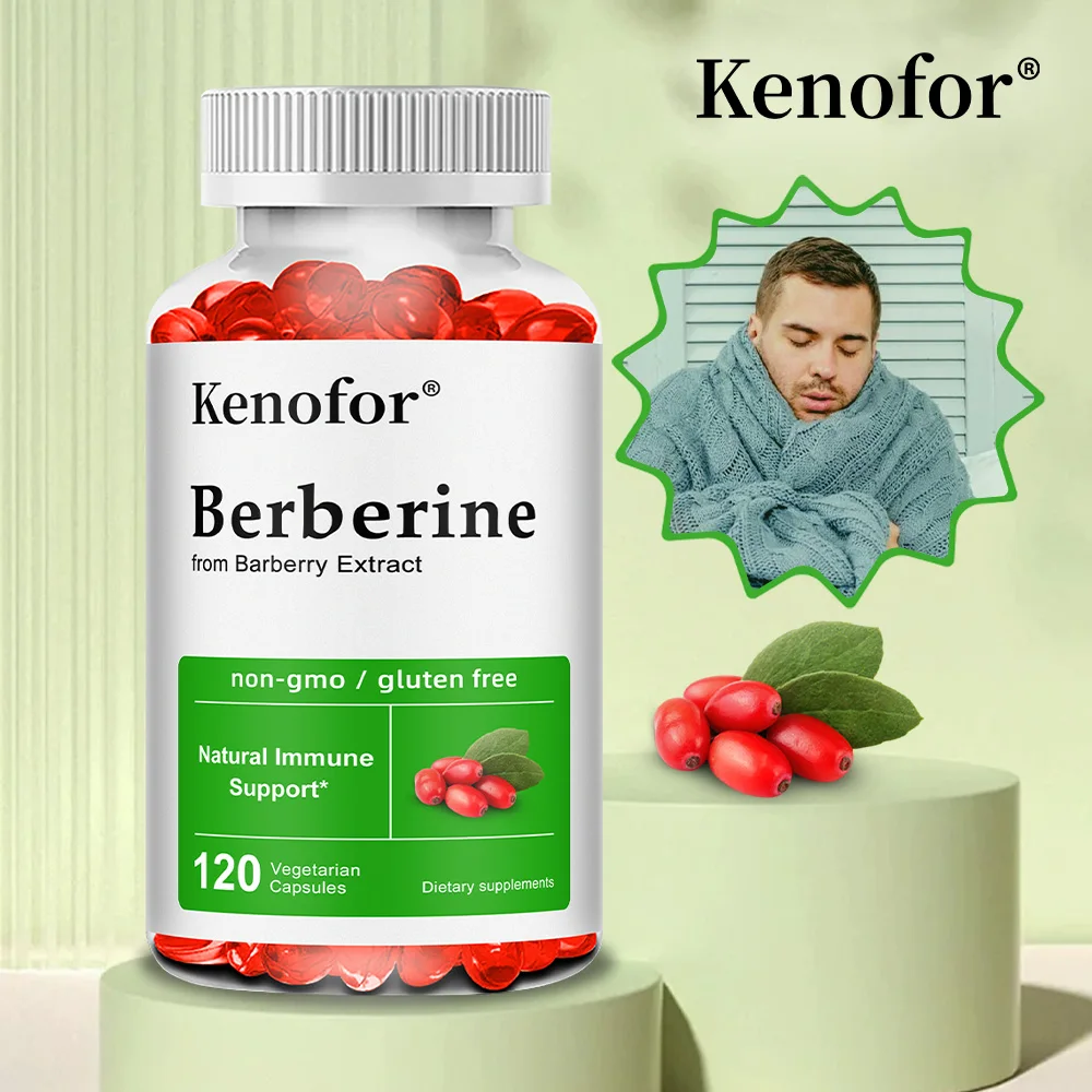 Cápsulas de berberina: promueve los niveles saludables del colesterol, la salud cardiovascular, la salud gastrointestinal, el antioxidante