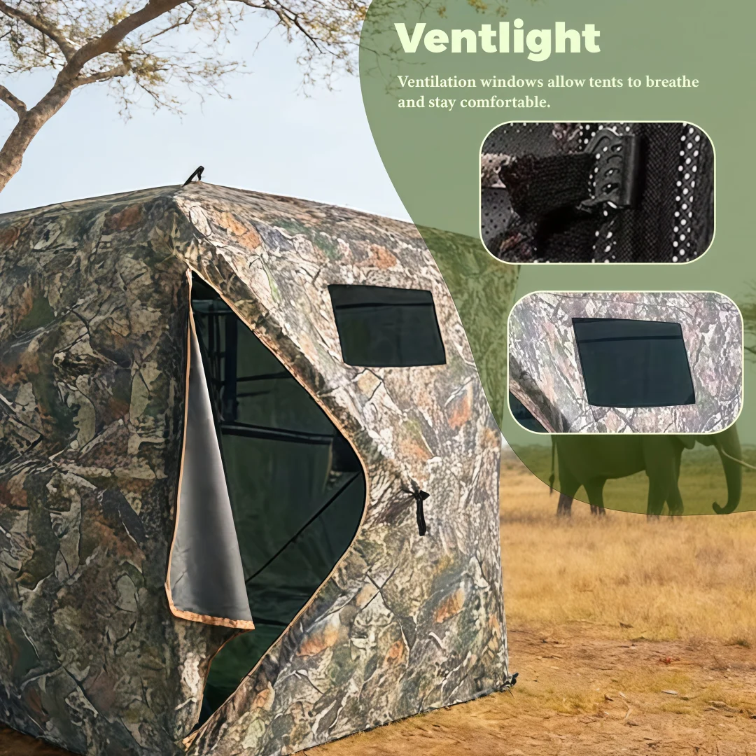 Camouflage Pop-Up Hunting Blind Easy Setup Ground Shelter Outdoor Camo Blind with Storage for Deer Turkey Duck Archery Season view 3