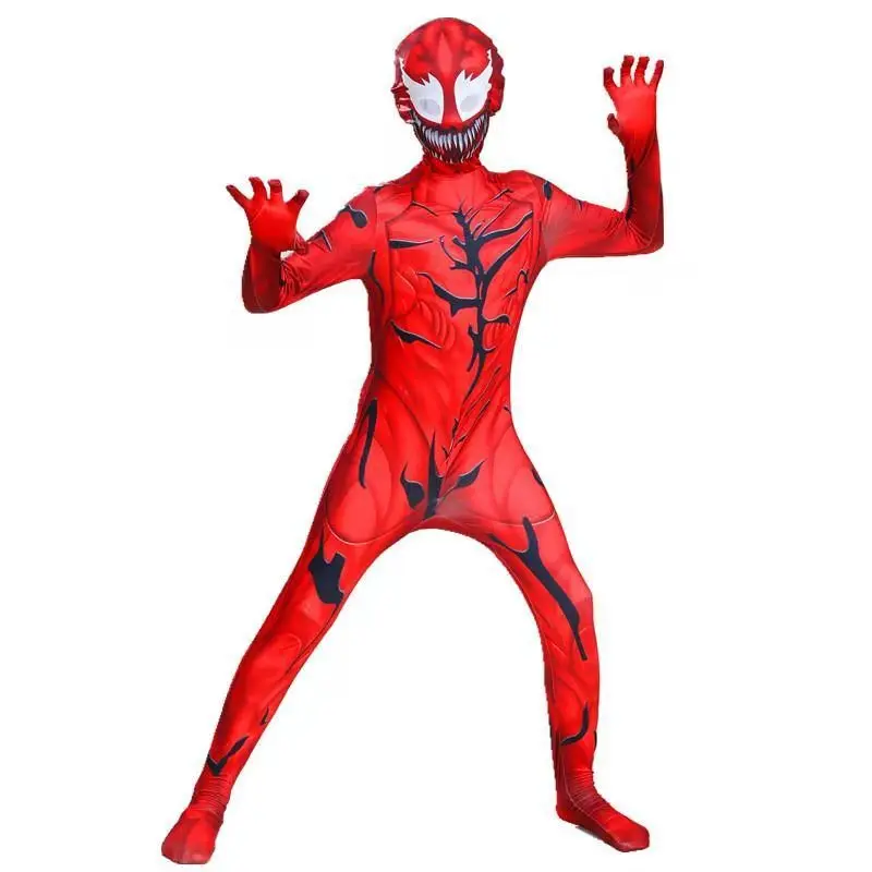 Marvel movie Venom 2 Massacre Begins Superhero Venom Carnage Zentai Bodysuit Party Halloween Cosplay Costumes for Kids Adult