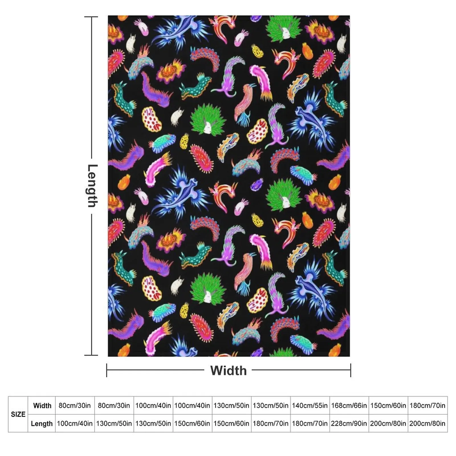 Rainbow Nudibranchs (Sea Slugs) Assortment Throw Blanket Decorative Throw manga Soft funny gift Blankets