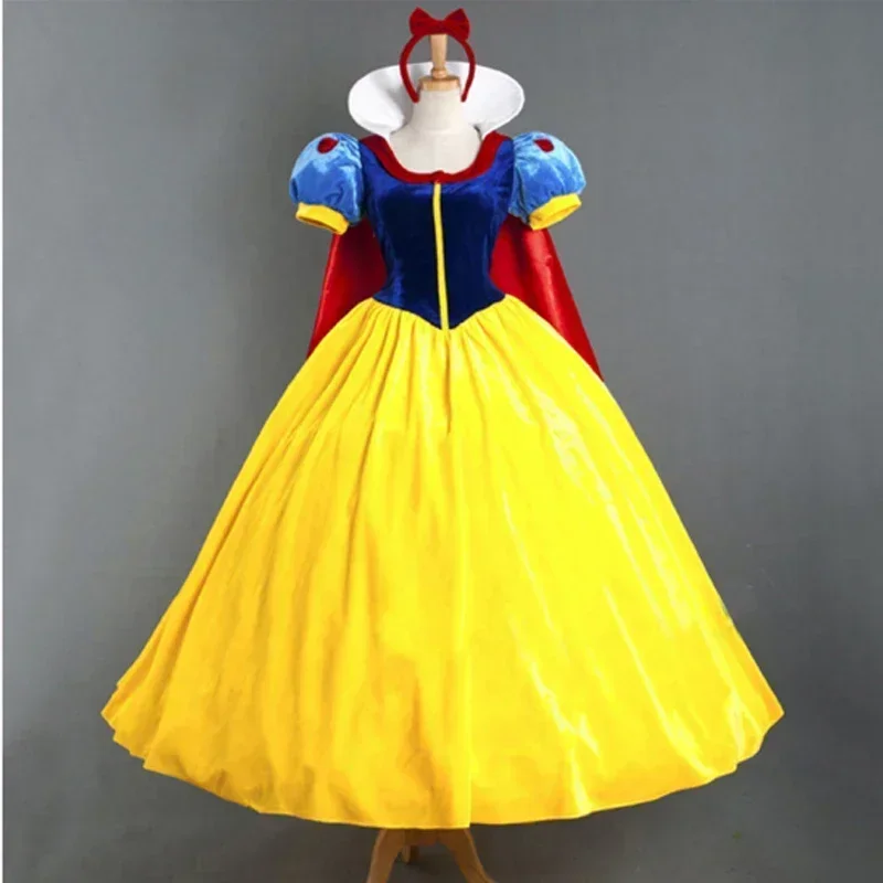 Disfraz de Blancanieves de lujo para adultos, disfraz de princesa de dibujos animados, traje de fiesta de cumpleaños, vestido de fiesta de Halloween