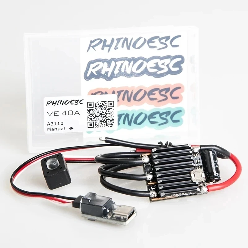 RHINO-ESC 40A-S12 80A-S20 AM32 RC Voiture Inoler ESC Brushless Moteur Porwer Systm pour 1/10 TRtage SCX10 MOA Shafty Camion Pièces