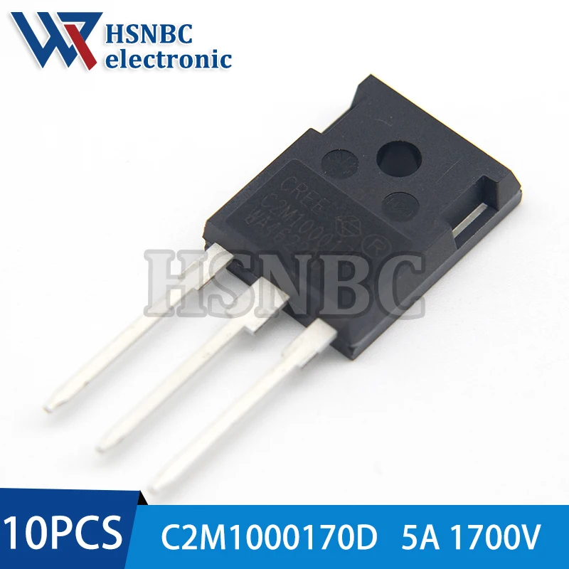 

10Pcs/Lot C2M1000170D C2M1000170 TO-247 5A 1700V SIC N-channel Power MOSFET Transistor 100% New Original