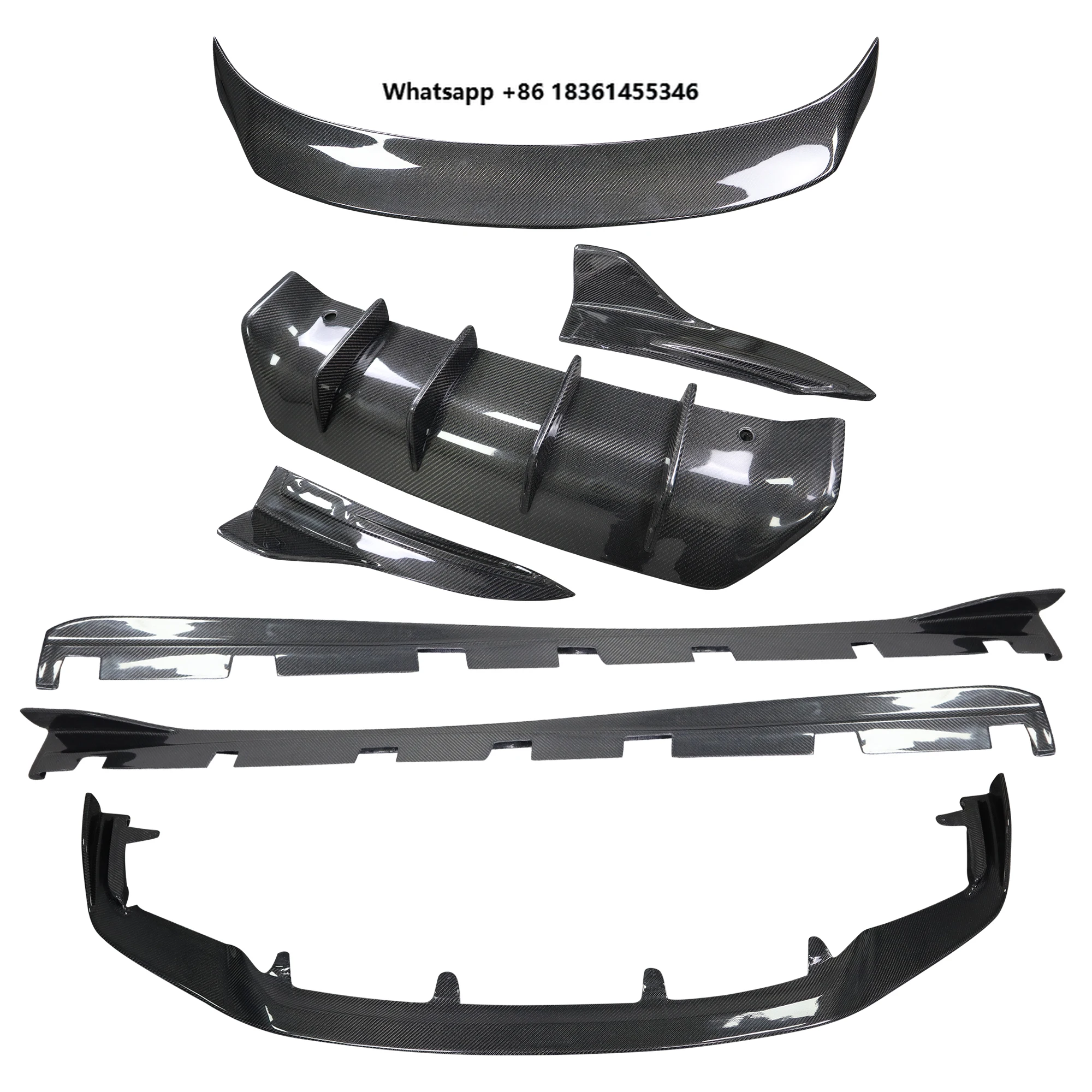 

For IS250 IS300 F Sport 2017-2018 Artisan Style Carbon Fiber Front Lip Diffuser Side Skirt Spoiler