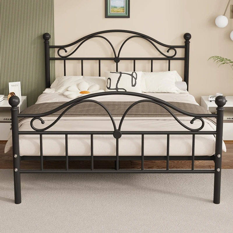 Nordic modern bed frames thickened metal 160x200 black single bed family bedroom muebles para el hogar sleeping set furniture