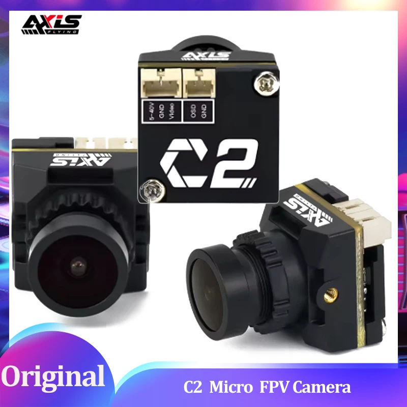 Axisflying C2 Micro FPV Camera Cat-3 Certified 14×14mm Ultra-Compact 1200TVL Sony Sensor 1.8mm/2.1mm Lens