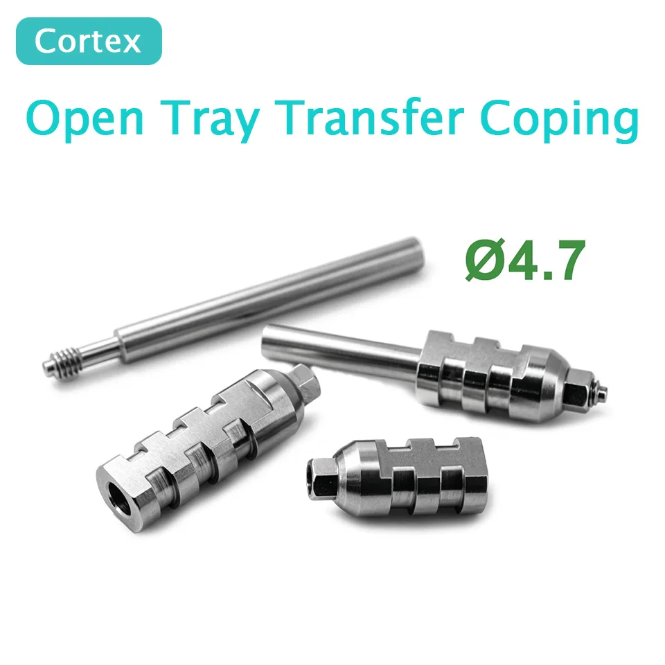 10Pcs Dental Implant Open Tray Transfer Coping Impression Fits Cortex System 4.7mm Pick Up Coping Prosthetic Restoration Tool