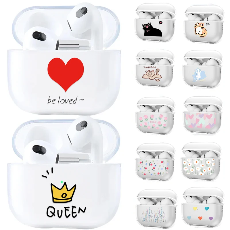 Funda de silicona con dibujos animados para Airpods 3, funda transparente de TPU para auriculares, accesorios para AirPods 1, 2, funda protectora