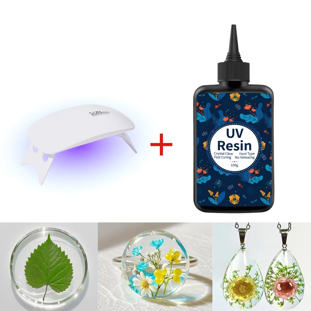 

UV Resin 100g - Upgraded UV Resin Kit Hard Type Crystal Clear Ultraviolet Curing UV Epoxy Resin for Craft Jewelry Making
