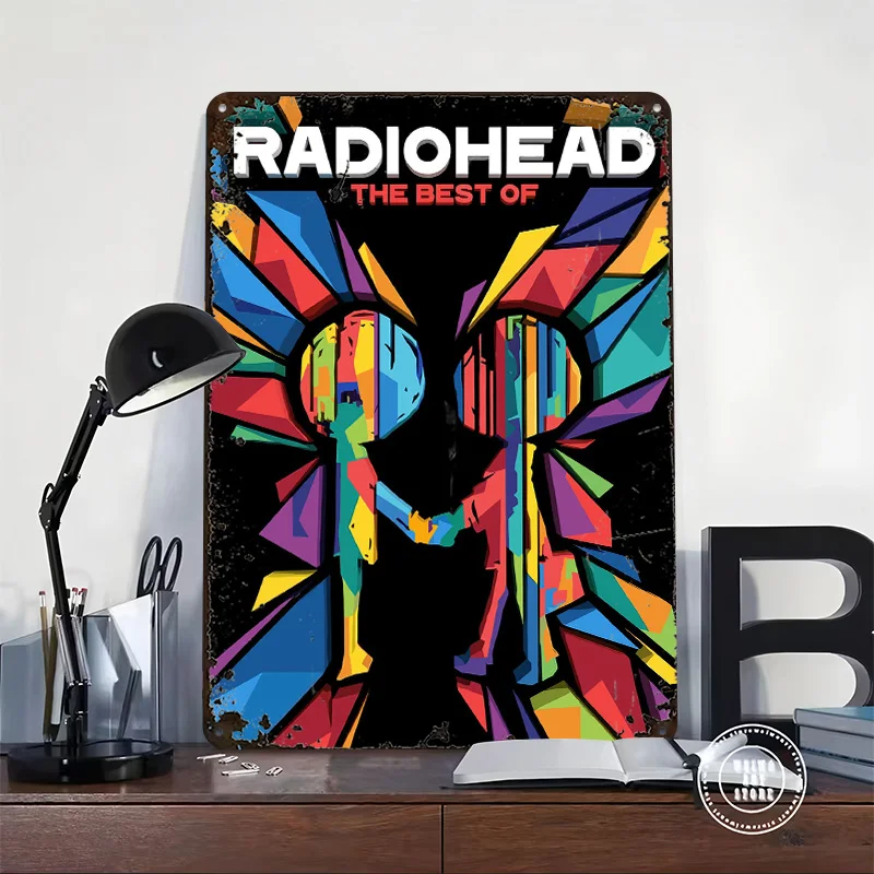 Radiohead The Best Of Album Art 3D Texture Metal Poster Customized Wall Art Tin Sign Gift for Mancave Decoration Bedroom Decor