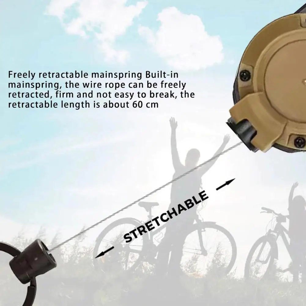 Retractable Heavy Duty Pull Reel Carabiner Key Chains Strong Steel Wire Rope Buckle Spring Key Ring Outdoor Sporty Keychain Tool