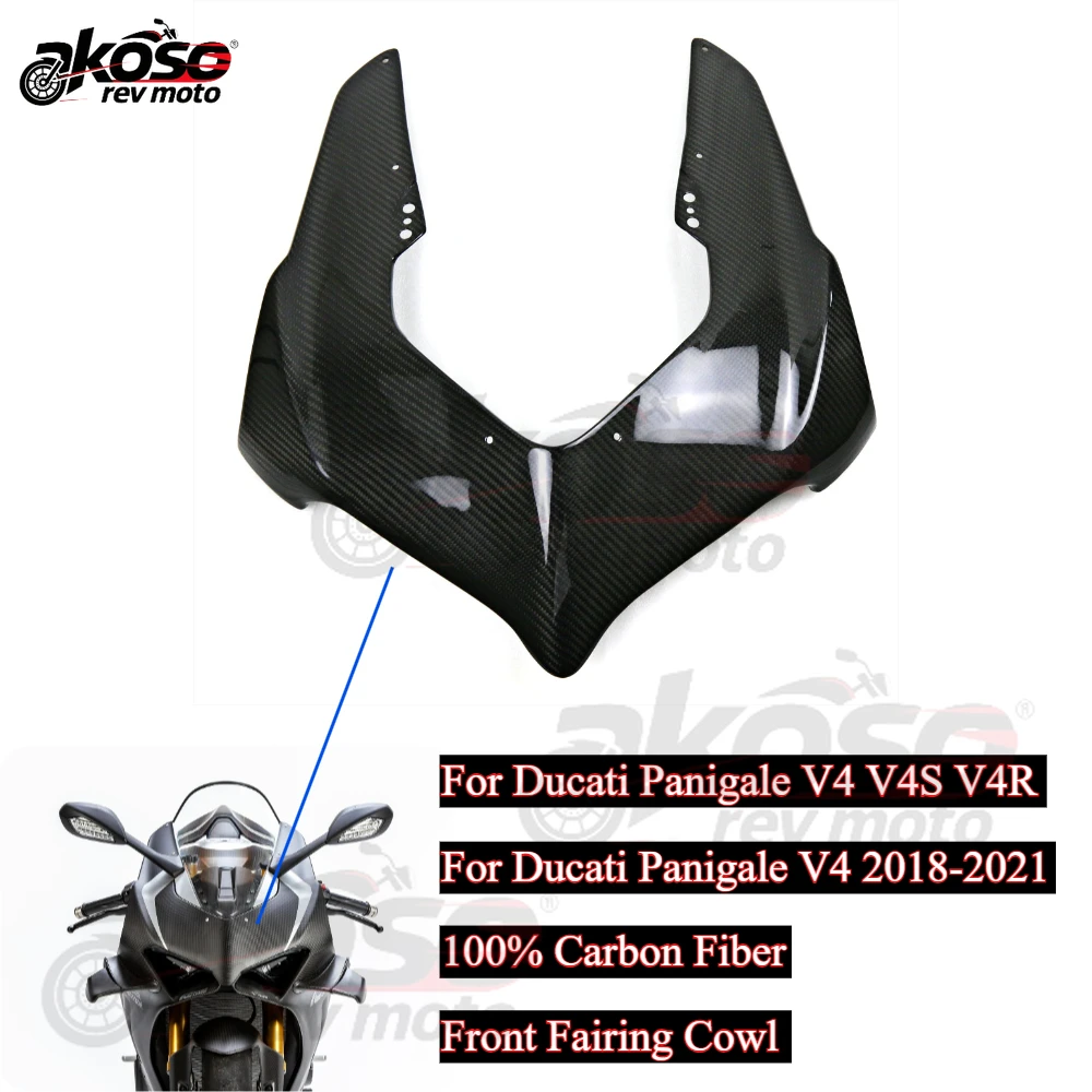 

Motorcycle Supplies Front Fairing Cowl Carbon Fiber Headlight Cover For Ducati Panigale V4 S R 2018 2019 2020 2021 Accessories