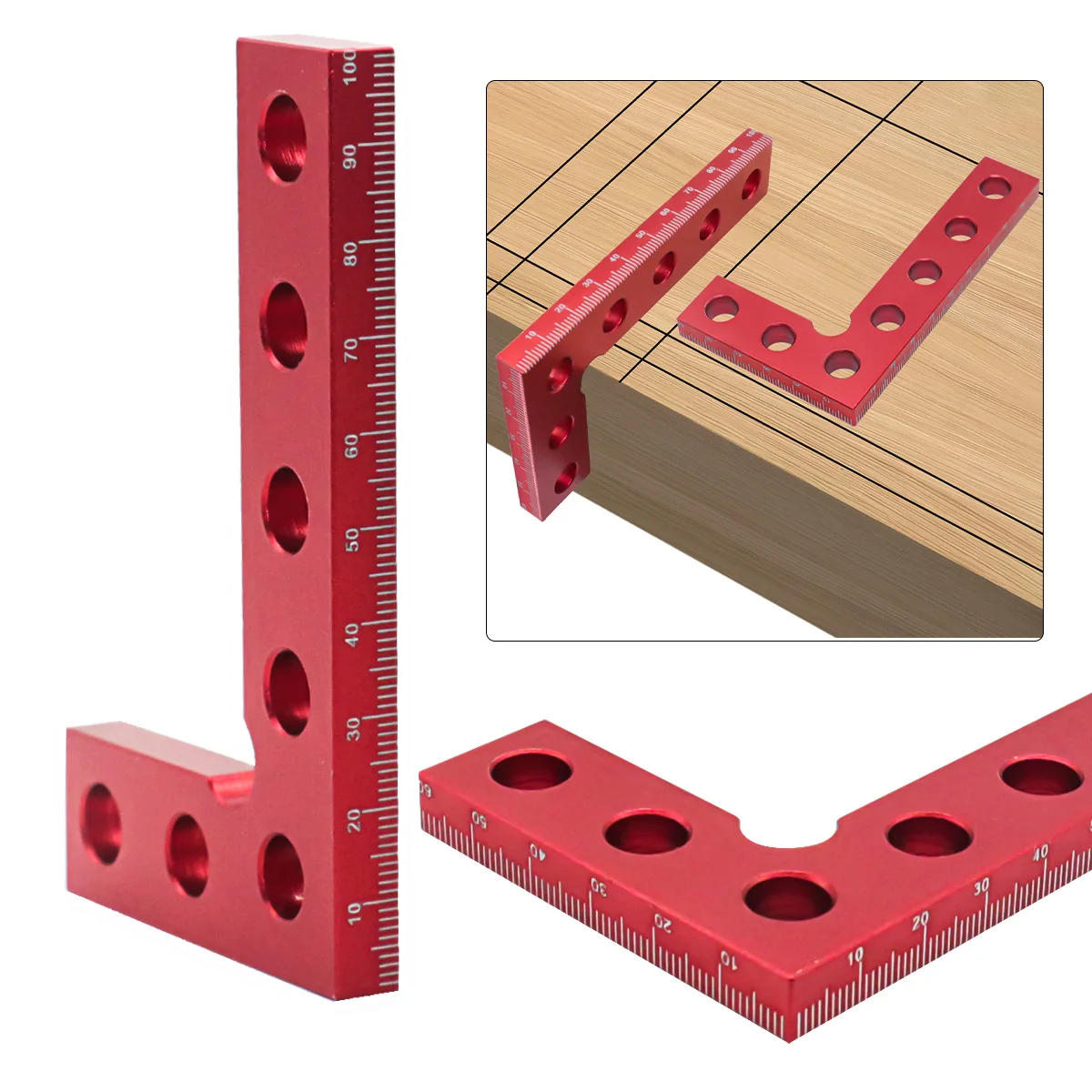 Aluminum Alloy Square Ruler Metric Height Gauge 90 Degrees L-Square Woodworking Measuring Implement Angle Line Ruler